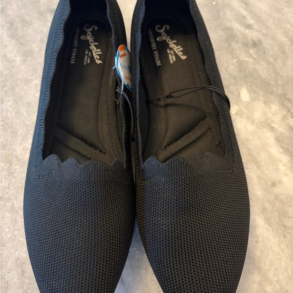 Seychelles women's black memory foam knit ballet flats